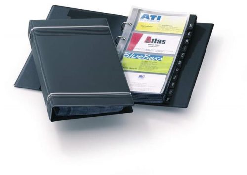 Névjegykártyatartó, 200 db-os, A-Z regiszterrel, álló, DURABLE VISIFIX®, szürke (DB238558)