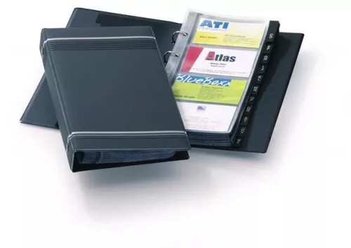 Névjegykártyatartó, 200 db-os, A-Z regiszterrel, álló, DURABLE VISIFIX&reg;, szürke (DB238558)