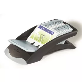   Névjegykártyatartó, műanyag, 200 db-os, A-Z regiszterrel, fekvő, DURABLE, VISIFIX&reg;, fekete (DB241301)