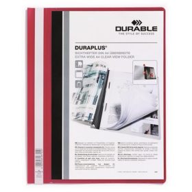   Gyorsfűző, A4, széles, panorámás, DURABLE DURAPLUS®, piros (DB257903)