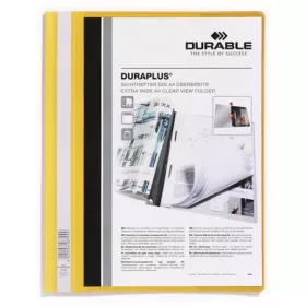   Gyorsfűző, A4, széles, panorámás, DURABLE DURAPLUS&reg;, sárga (DB257904)