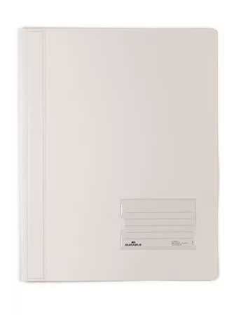 Gyorsfűző, A4, extra erős, DURABLE DURALUX&reg;, áttetsző fehér (DB268002)
