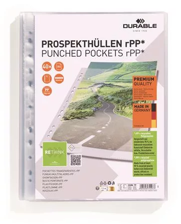 Genotherm, lefűzhető, PP, A4, 80 mikron, DURABLE PREMIUM (DB268619)