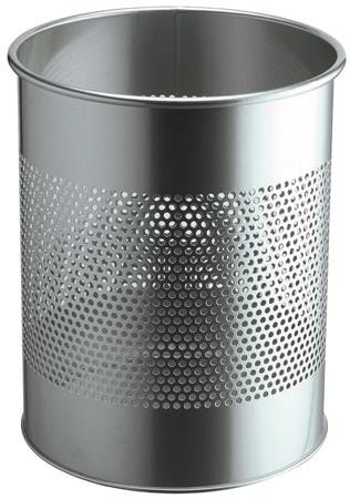 Papírkosár, fém, 15 liter, DURABLE, ezüst (DB331023)