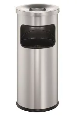 Tűzálló szemetes, kerek, hamutartóval, DURABLE Safe, ezüst (DB333223)