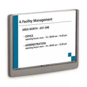  Információs tábla, 210x148,5 mm, DURABLE CLICK SIGN, szürke (DB486637)