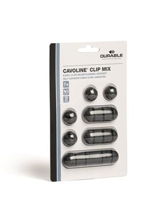 Kábelrendező tappancs, öntapadó, DURABLE CAVOLINE® Clip mix, szürke (DB504137)