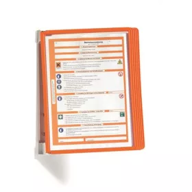   Bemutatótábla tartó, fali, 5 db bemutatótáblával, DURABLE VARIO&reg; WALL 5, narancssárga (DB555109)