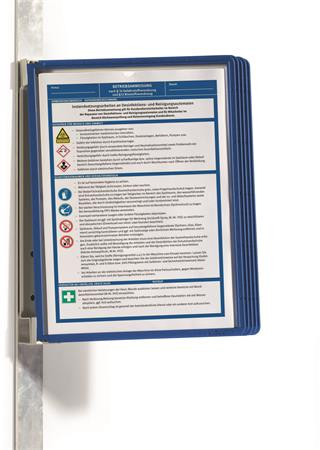 Bemutatótábla tartó, fali, mágneses, 5 db bemutatótáblával, DURABLE VARIO® 5 MAGNET, sötétkék (DB591407)