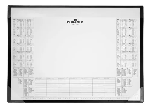 Könyökalátét, 600x430 mm, PP, éves naptárral, DURABLE, fekete (DB729801)