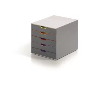   Irattároló, műanyag, 5 fiókos, DURABLE VARICOLOR® 5, szürke (DB760527)
