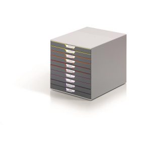   Irattároló, műanyag, 10 fiókos, DURABLE VARICOLOR® 10, szürke (DB761027)
