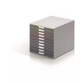   Irattároló, műanyag, 10 fiókos, DURABLE VARICOLOR® 10, szürke (DB761027)