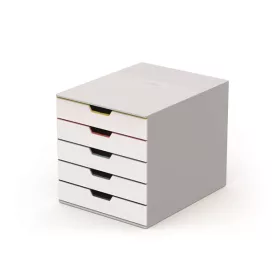   Irattároló, műanyag, 5 fiókos, DURABLE VARICOLOR® 5, fehér (DB762527)