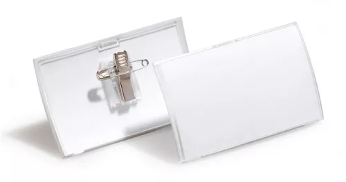 Névkitűző, csíptetővel és tűvel, PP, 40x75 mm, DURABLE CLICK FOLD (DB821119)