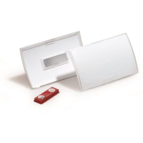  Névkitűző, mágneses, 54x90 mm, DURABLE CLICK FOLD, áttetsző (DB821519)