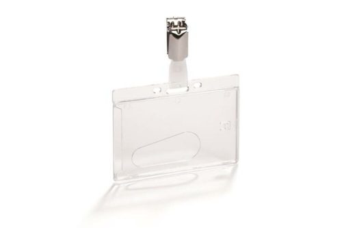 Azonosítókártya-tartó, nyitott, csíptetővel, átlátszó (DB824919)