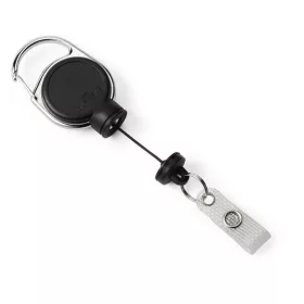   Azonosítókártya-tartó, kihúzható, patentos, DURABLE Extra Strong, fekete (DB832901)
