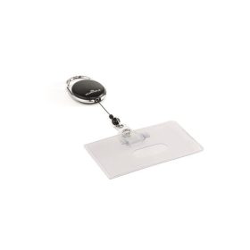   Azonosítókártya-tartó, kihúzható, karabineres, DURABLE Style, fekete (DB890701)