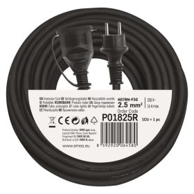   Emos lengőkábel 25 m / 1 aljzat / IP44 / fekete / gumi-neoprén / 250 V / 2,5 mm2