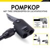 Dunlop álló kerékpár pumpa, 67,5 cm, max 12 bar, 100cm tömlő, Presta- Dunlop és Schrader