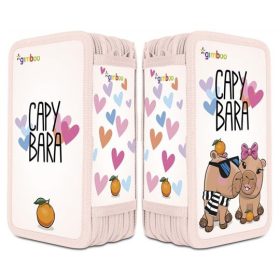   Tolltartó, töltött, 3 emeletes, cipzáras, Gimboo, rózsaszín, kapibara (DBTS41PL)