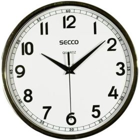 Falióra, 24,5 cm,  SECCO, króm színű keretes (DFA025)