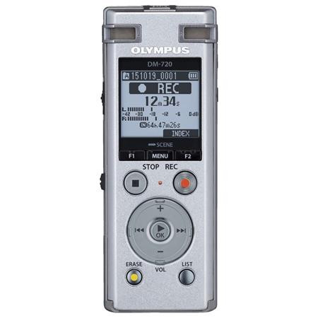 Diktafon, digitális, 4 GB memória, OLYMPUS,  DM-720, ezüst (DFODM720)