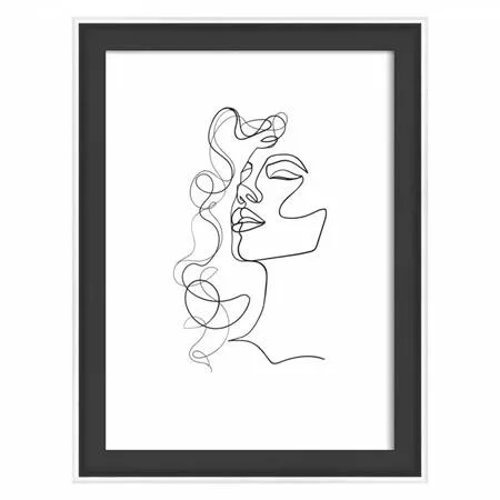 Képkeret, fa, 13x18 cm, Silhouette, fekete (DKLS007)