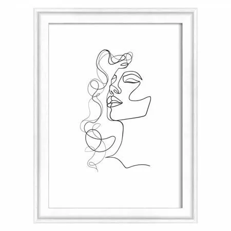 Képkeret, fa, 13x18 cm, Silhouette, fehér (DKLS008)