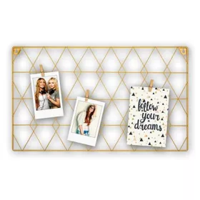   Képkeret, fém, 3 db fa csipesszel, 30x50 cm, Zep Cambria, arany (DKZEP03)