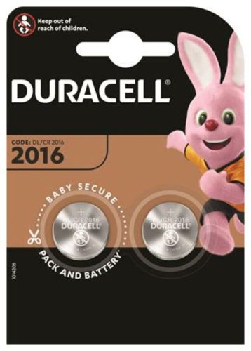 Gombelem, CR2016, 2 db, DURACELL (DUEL20162)