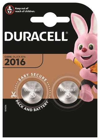 Gombelem, CR2016, 2 db, DURACELL (DUEL20162)