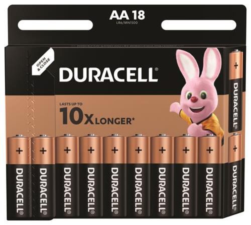 Elem, AA ceruza, 18 db, DURACELL Basic (DUELAA18)