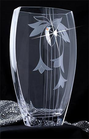 Lorentina Vase ®, virágmintás, 35 cm MADE WITH SWAROVSKI ELEMENTS® (DV50)