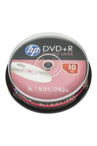 DVD+R lemez, kétrétegű, 8,5GB, 8x, 10 db, hengeren, HP (DVDH+8DLB10)