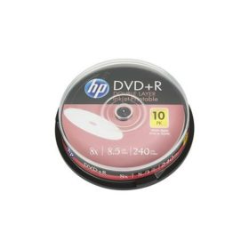   DVD+R lemez, nyomtatható, kétrétegű, 8,5GB, 8x, 10 db, hengeren, HP (DVDH+8DLB10N)