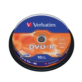   DVD-R lemez, AZO, 4,7GB, 16x, 10 db, hengeren, VERBATIM (DVDV-16B10)