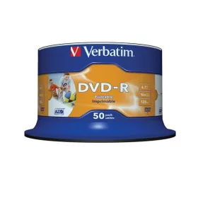   DVD-R lemez, nyomtatható, matt, no-ID, 4,7GB, 16x, hengeren, VERBATIM (DVDV-16B50NN)