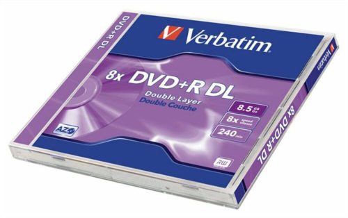 DVD+R lemez, kétrétegű, 8,5GB, 8x, 1 db, normál tok, VERBATIM Double Layer (DVDV+8DL)