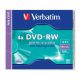 DVD-RW lemez, újraírható, 4,7GB, 4x, 1 db, normál tok, VERBATIM (DVDVU-4)