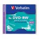 DVD-RW lemez, újraírható, 4,7GB, 4x, 1 db, normál tok, VERBATIM (DVDVU-4)