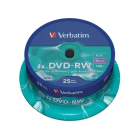   DVD-RW lemez, újraírható, 4,7GB, 4x, 25 db, hengeren, VERBATIM (DVDVU-4B25)