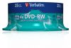 DVD-RW lemez, újraírható, 4,7GB, 4x, 25 db, hengeren, VERBATIM (DVDVU-4B25)