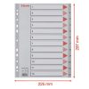 Regiszter, műanyag, A4, 1-12, ESSELTE, szürke (E100106)