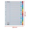 Regiszter, karton, A4, 12 részes, írható előlappal, ESSELTE Standard, színes (E100194)