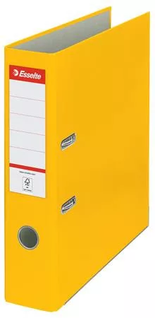 Iratrendező, 75 mm, A4, PP/karton, élvédő sínnel, ESSELTE Economy, sárga (E10782)