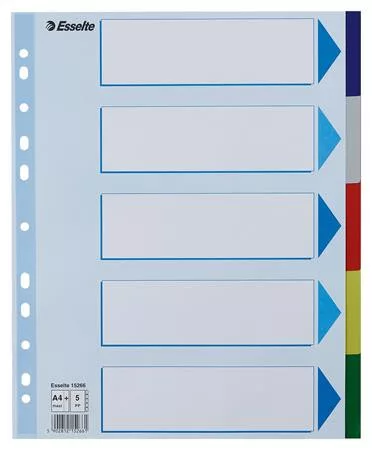 Regiszter, műanyag, A4 Maxi, 5 részes, ESSELTE (E15266)