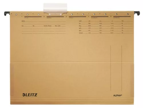 Függőmappa, oldalvédelemmel, karton, A4, LEITZ Alpha, natúr (E19160000)
