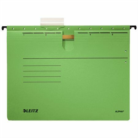 Függőmappa, gyorsfűzős, karton, A4, LEITZ Alpha, zöld (E19840055)